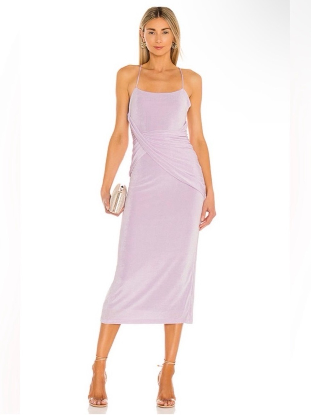Significant Other Evelyn Dress Lilac Purple Elegant Bodycon Maxi Twist Revolve